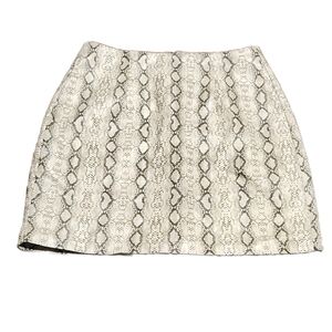 Entro Black and White Snake Print Mini Skirt- Small